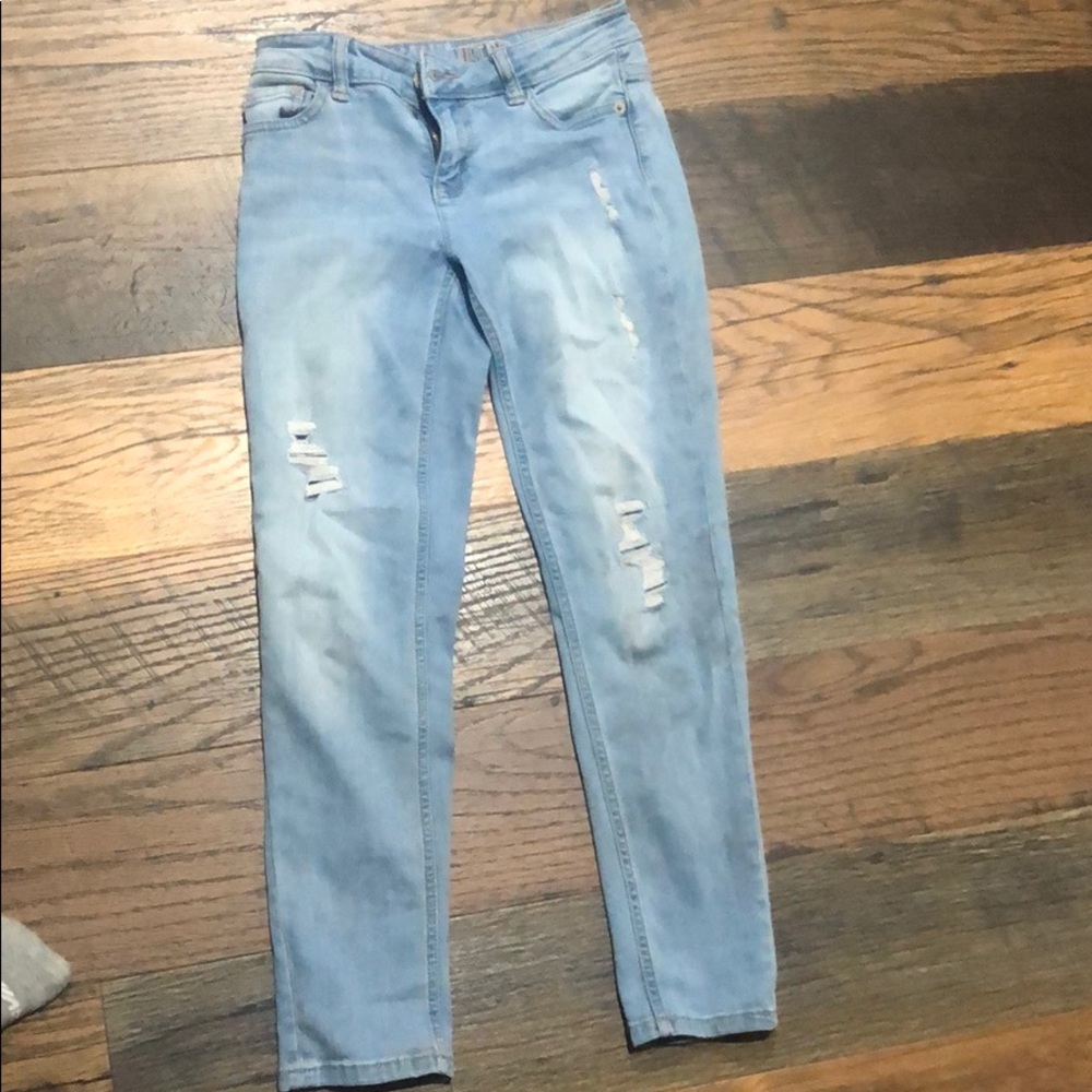 Justice “boyfriend” ripped jeans